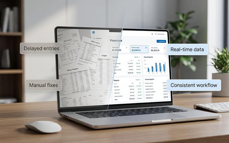 consistent accounting workflow with real time financial data and reduced manual corrections
